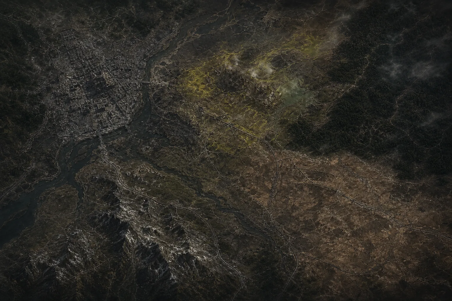 Sektorová mapa hráčských osad a území